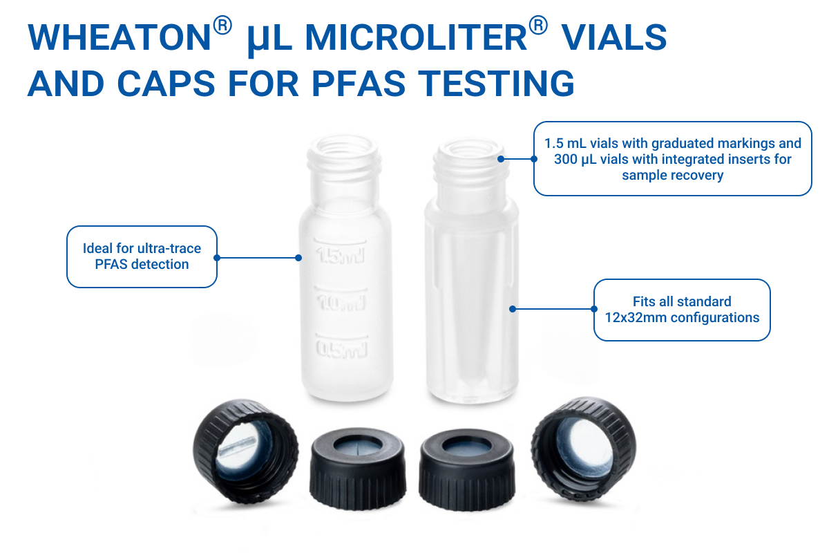 WHEATON® μL MicroLiter® Vials and Caps for PFAS Testing at Pipette.com